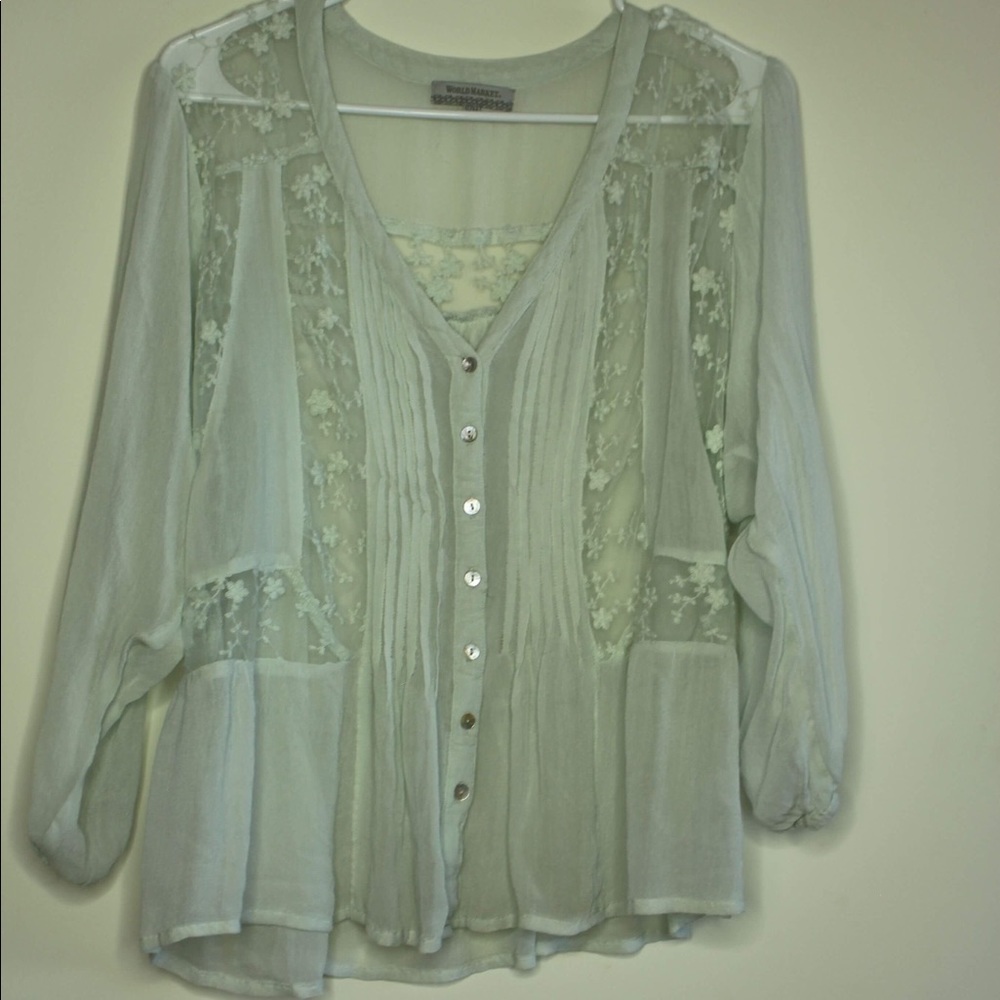 Mint Lace Blouse!